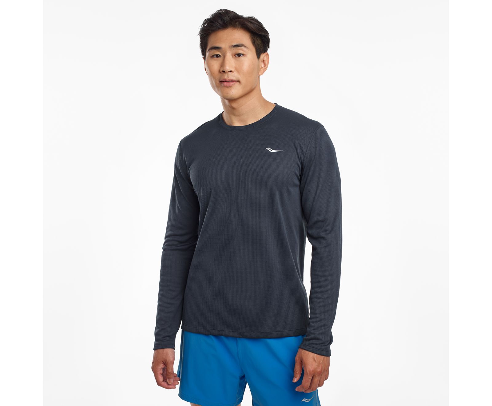 Saucony Stopwatch Long Sleeve Men's Shirts Blue | Canada 634PJJQ